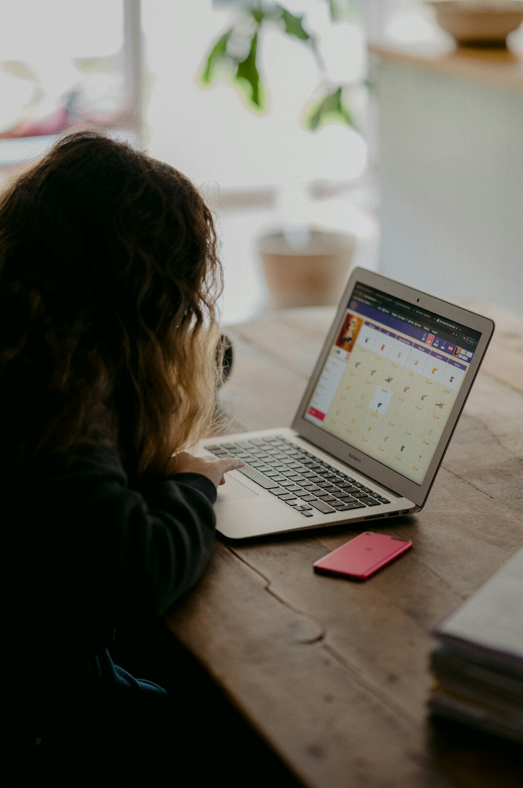 person studying online course